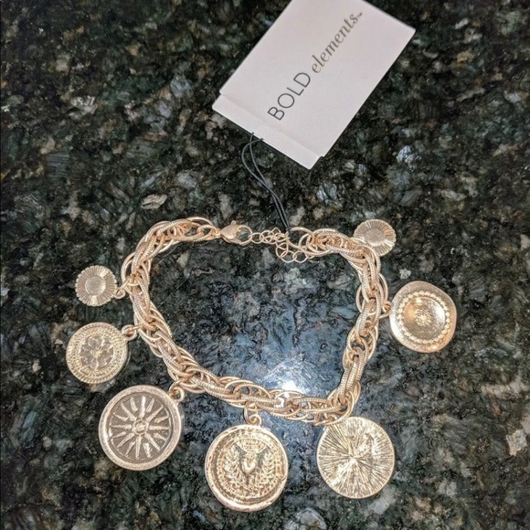 Bold Element Other - Gold dangly bracelet